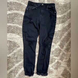 Madden Girl High Rise Ripped Size 28 Black Jean